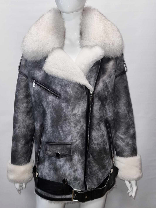 Damen Lammfelljacke Fliegerjacke