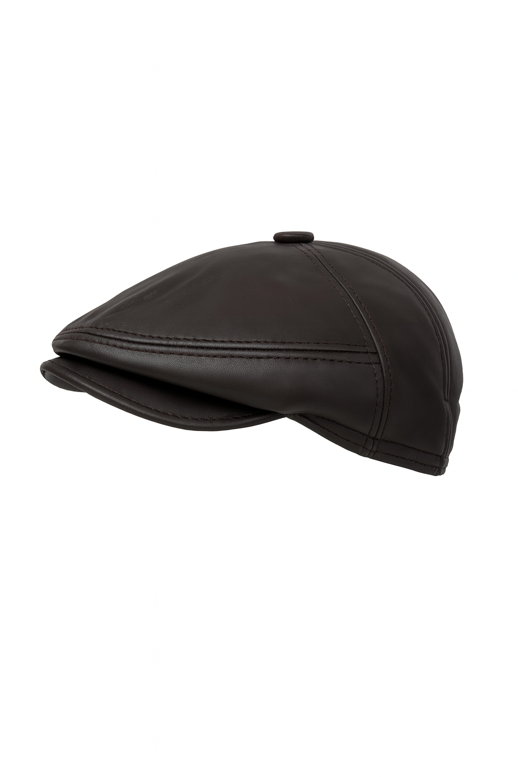 Herren Flatcap Schiebermütze Leder