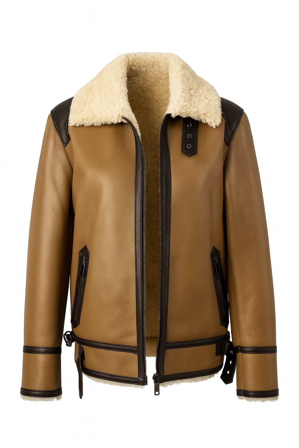 Herren Lammfell Fliegerjacke