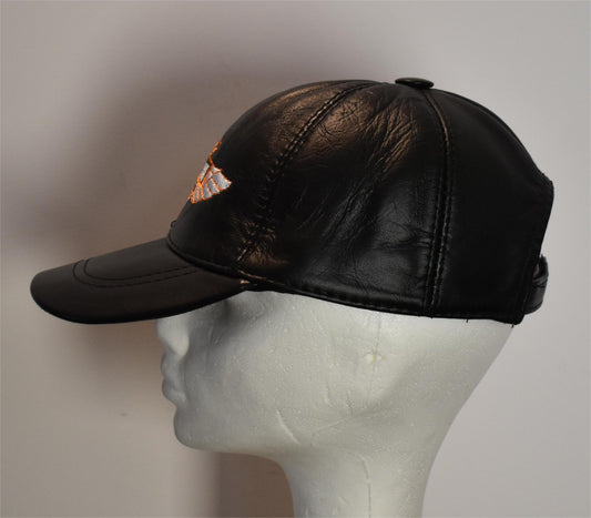 Coole Leder Cap Basecap Ledermütze mit Logo