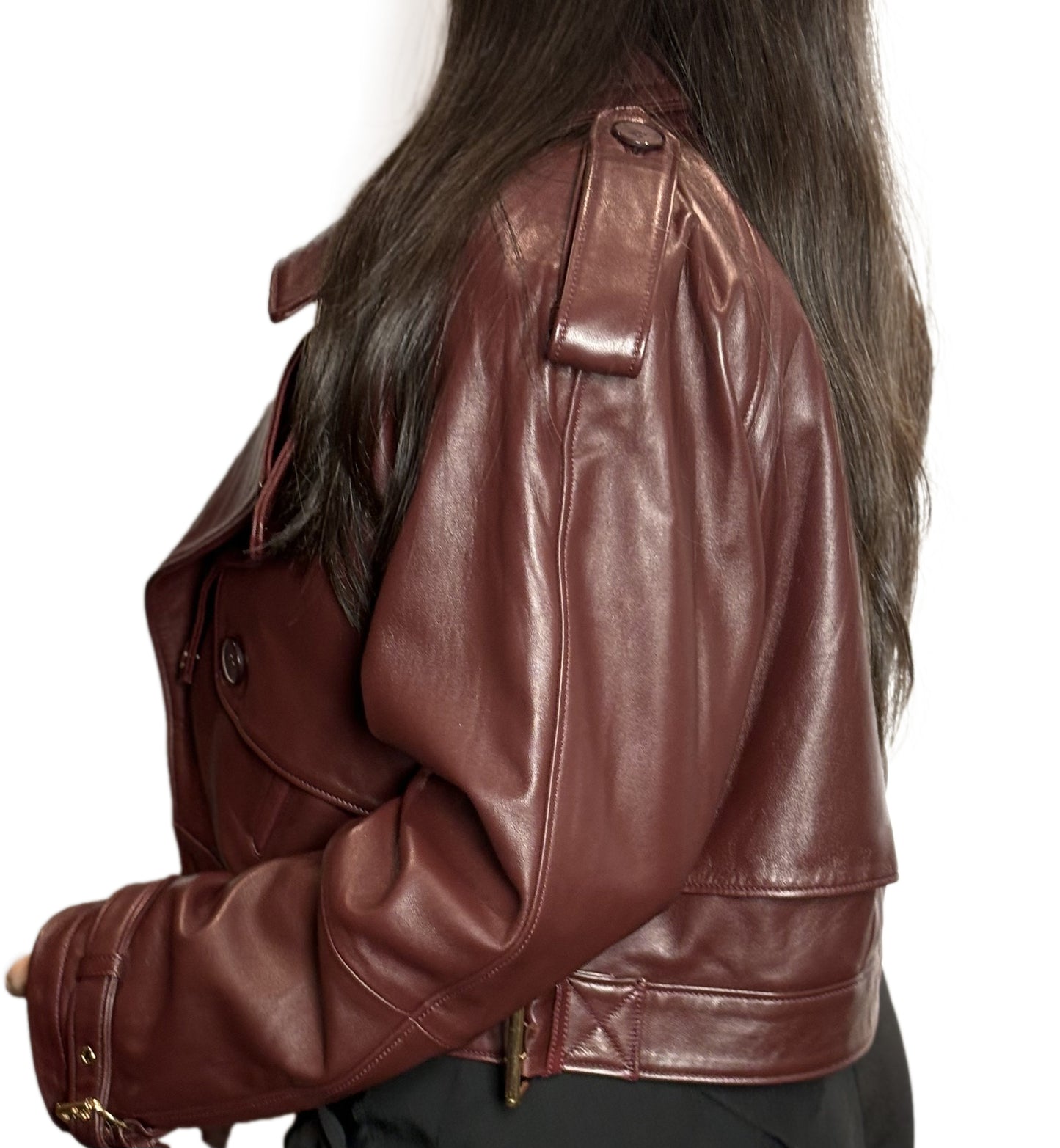 Bordeuax Damen Lederjacke