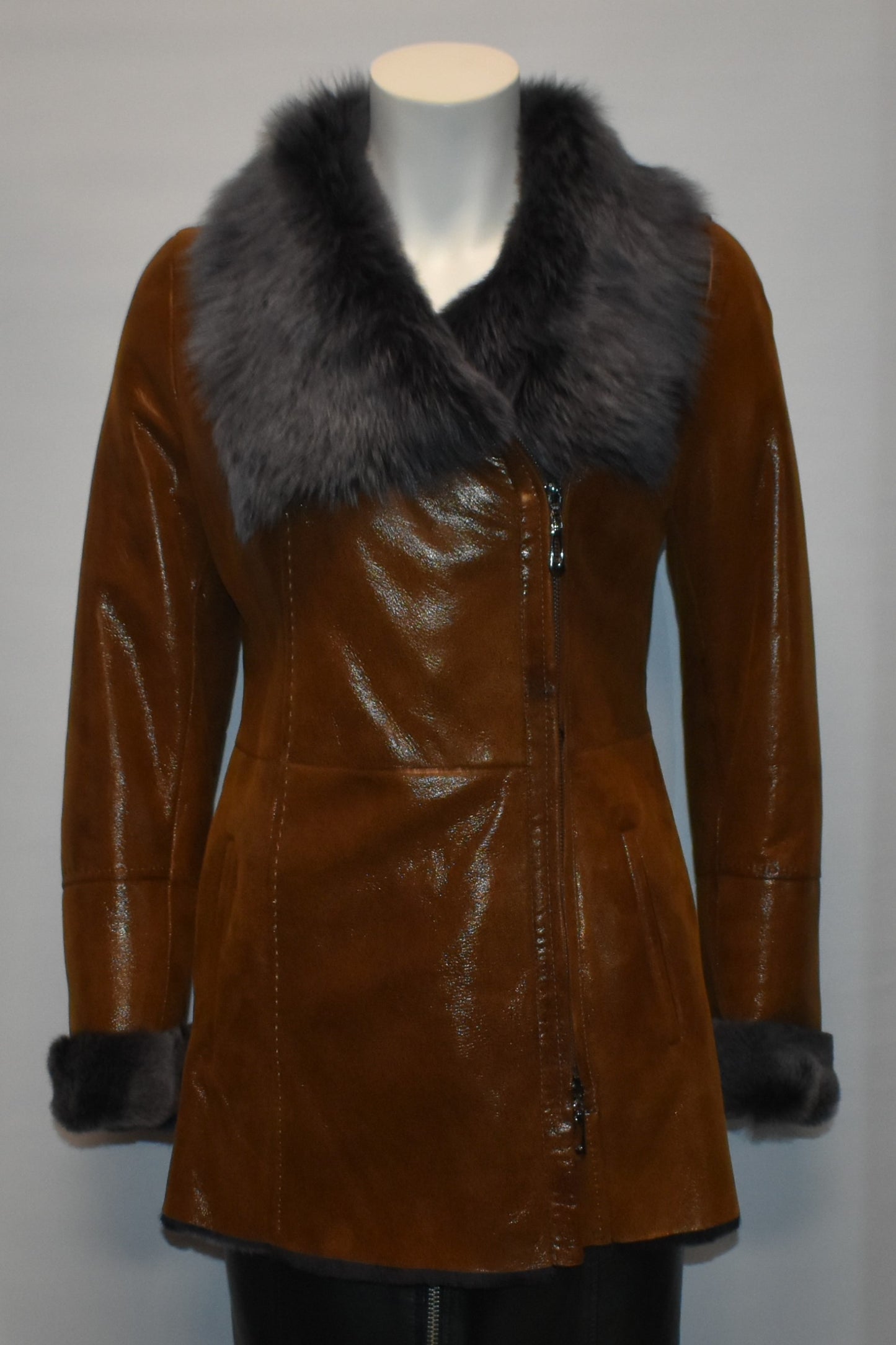 Luxus Designer Lammfelljacke mit Toskana Fell