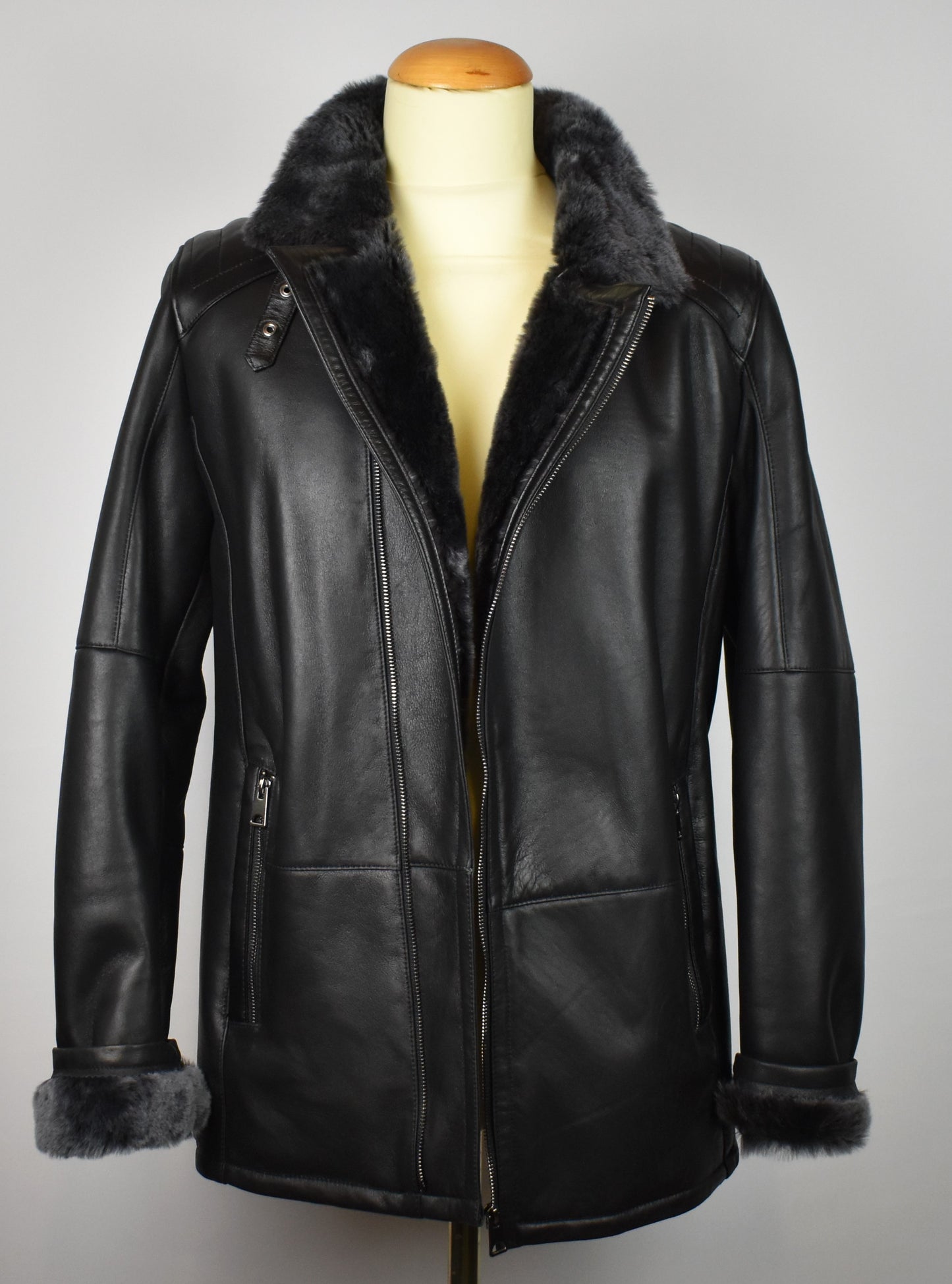 Herren Lammfelljacke Winterjacke Echtleder