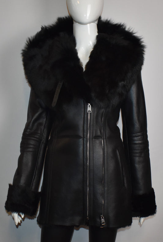 Luxus Lammfellmantel mit Toskana Fell
