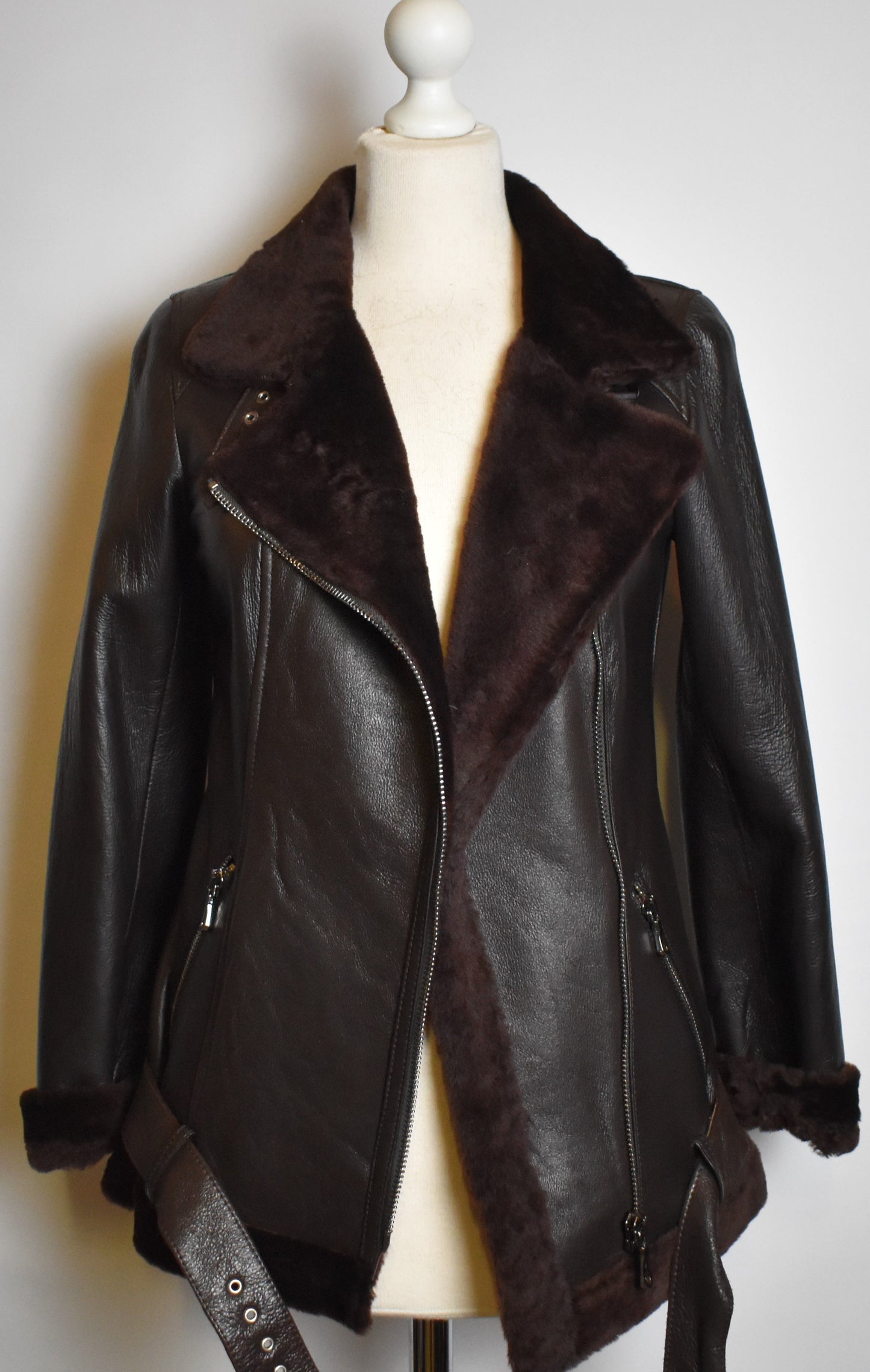 Damen echte Lammfelljacke Winterjacke