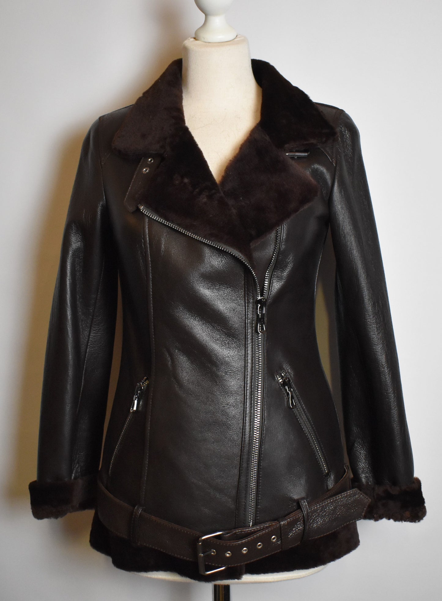 Damen echte Lammfelljacke Winterjacke