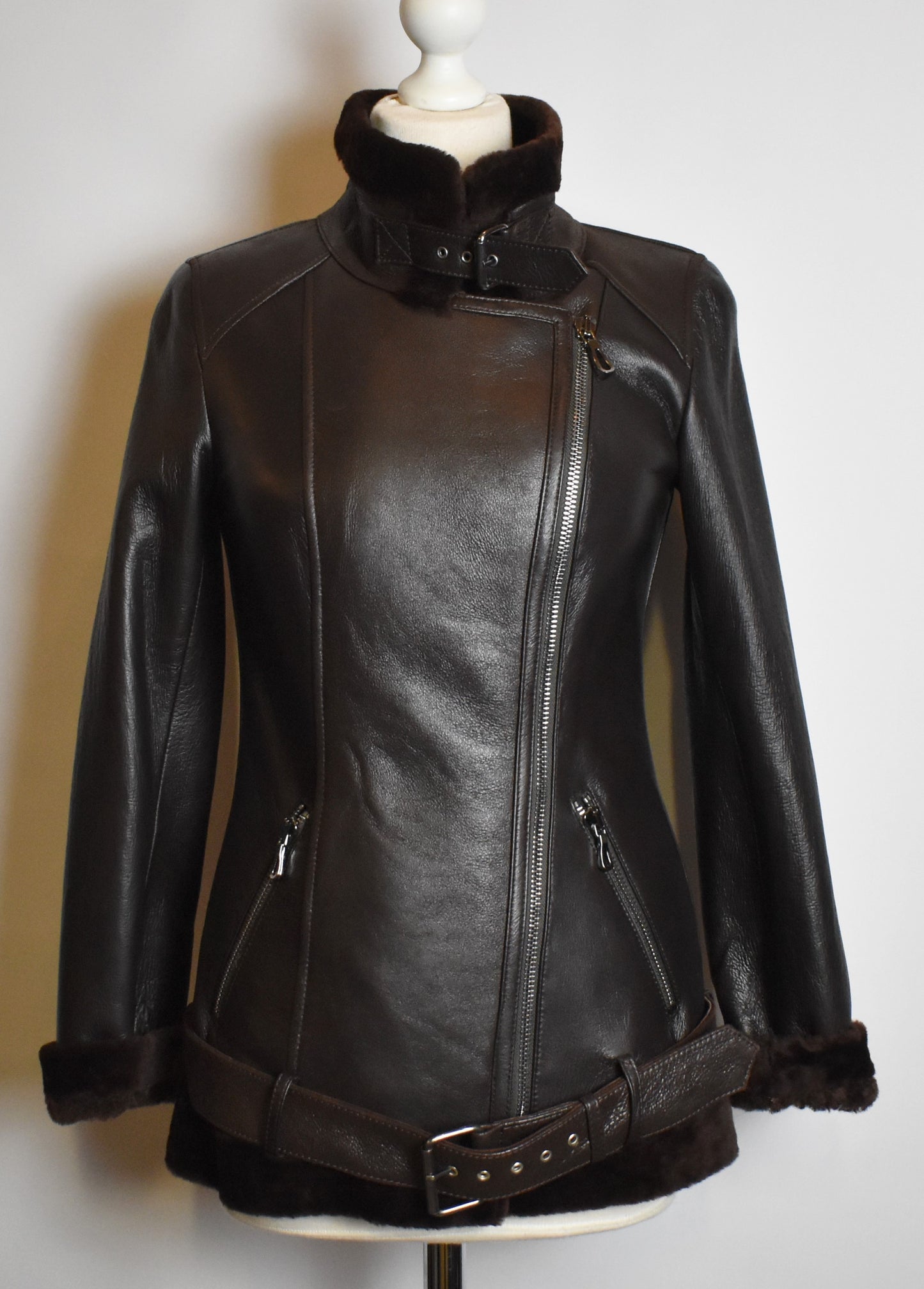 Damen echte Lammfelljacke Winterjacke