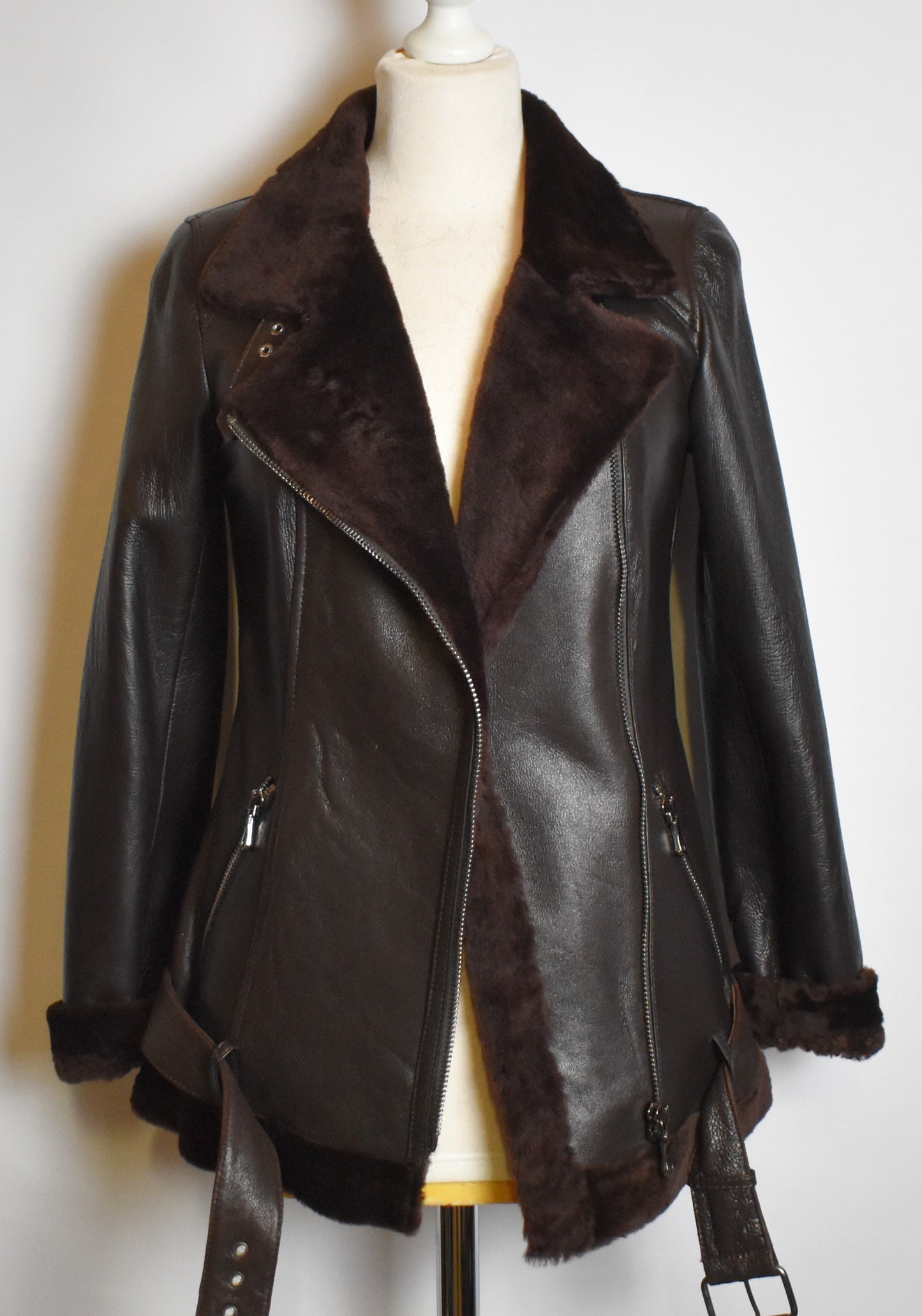 Damen echte Lammfelljacke Winterjacke