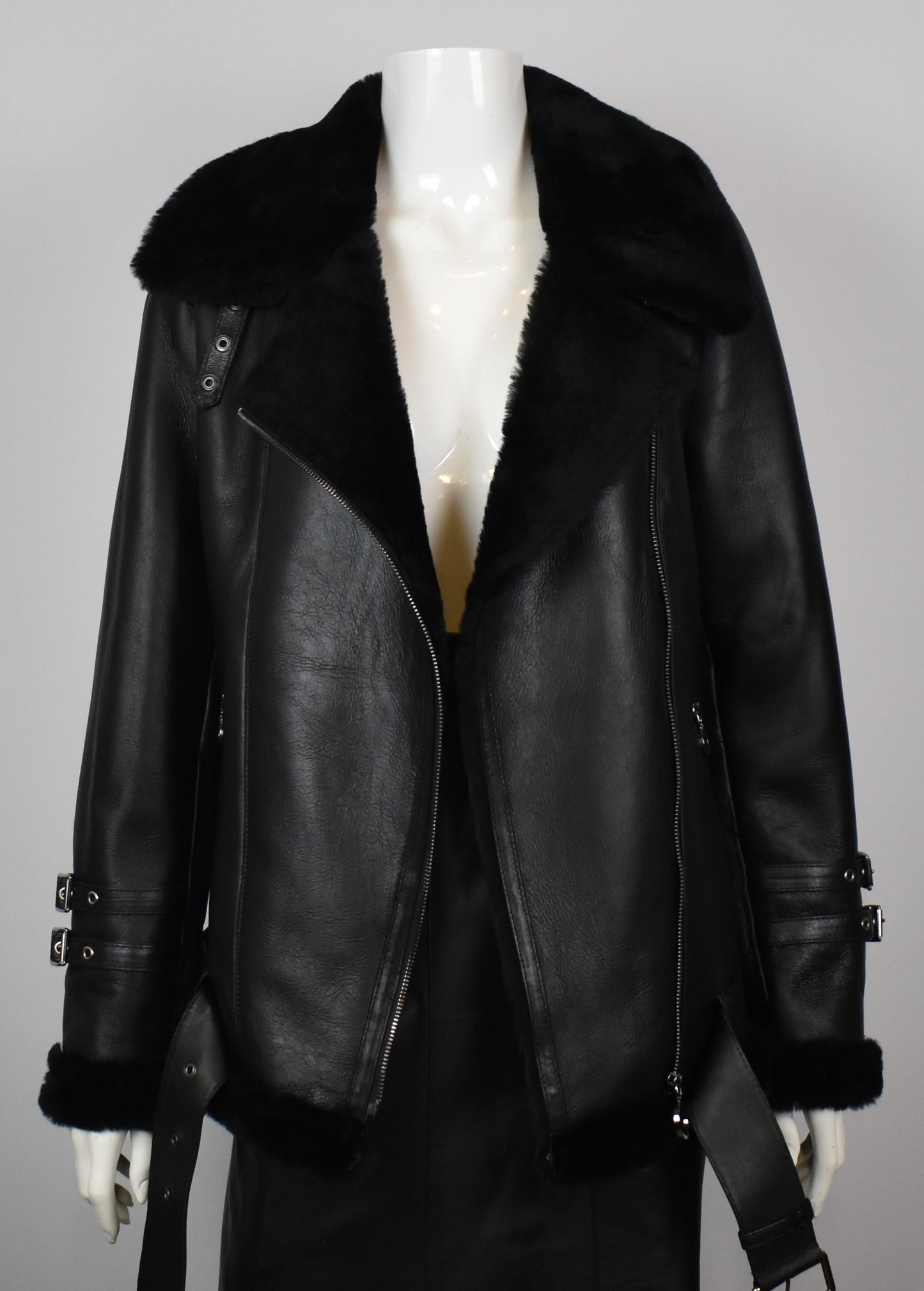 Damen echte Lammfelljacke Fliegerjacke
