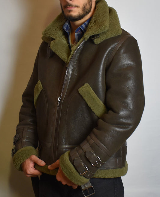 Echte Lammfelljacke Pilotenjacke Fliegerjacke