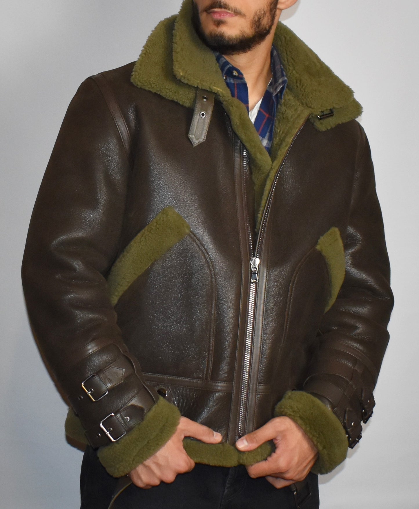 Echte Lammfelljacke Pilotenjacke Fliegerjacke