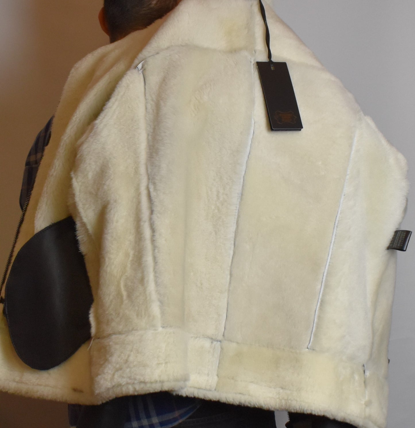 Herren echte Lammfelljacke Pilotenjacke Fliegerjacke