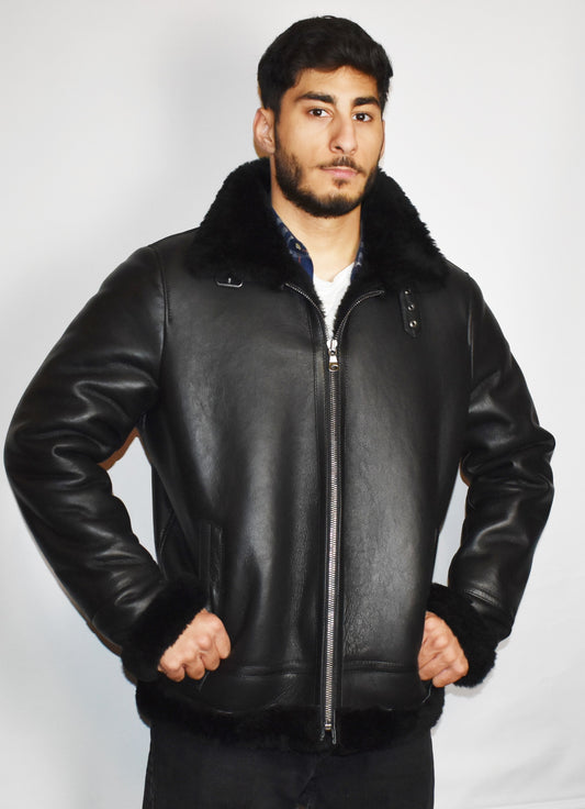 Lammfelljacke Herren Pilotenjacke/ Fliegerjacke