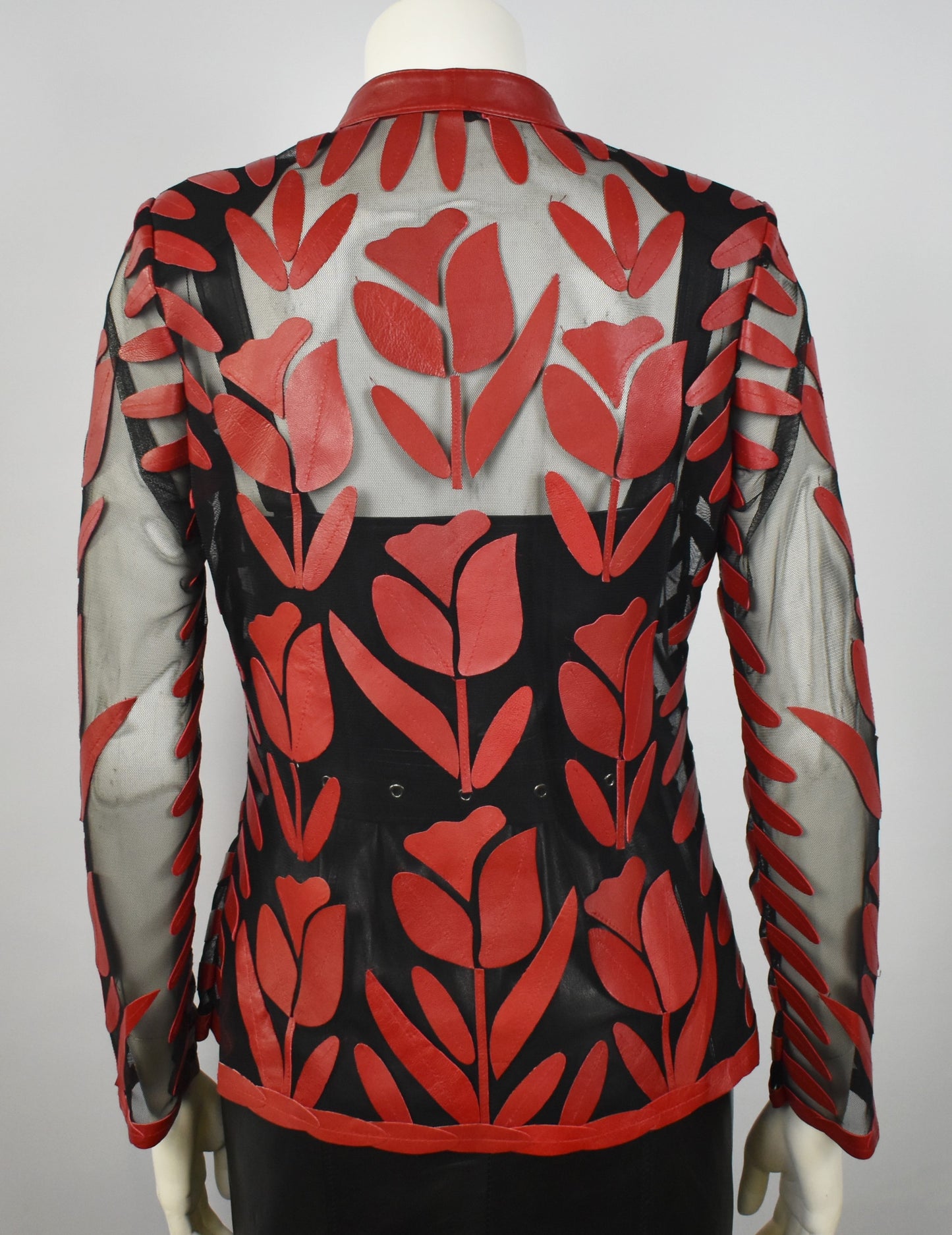 Designer Damen Lederblazer Bluse