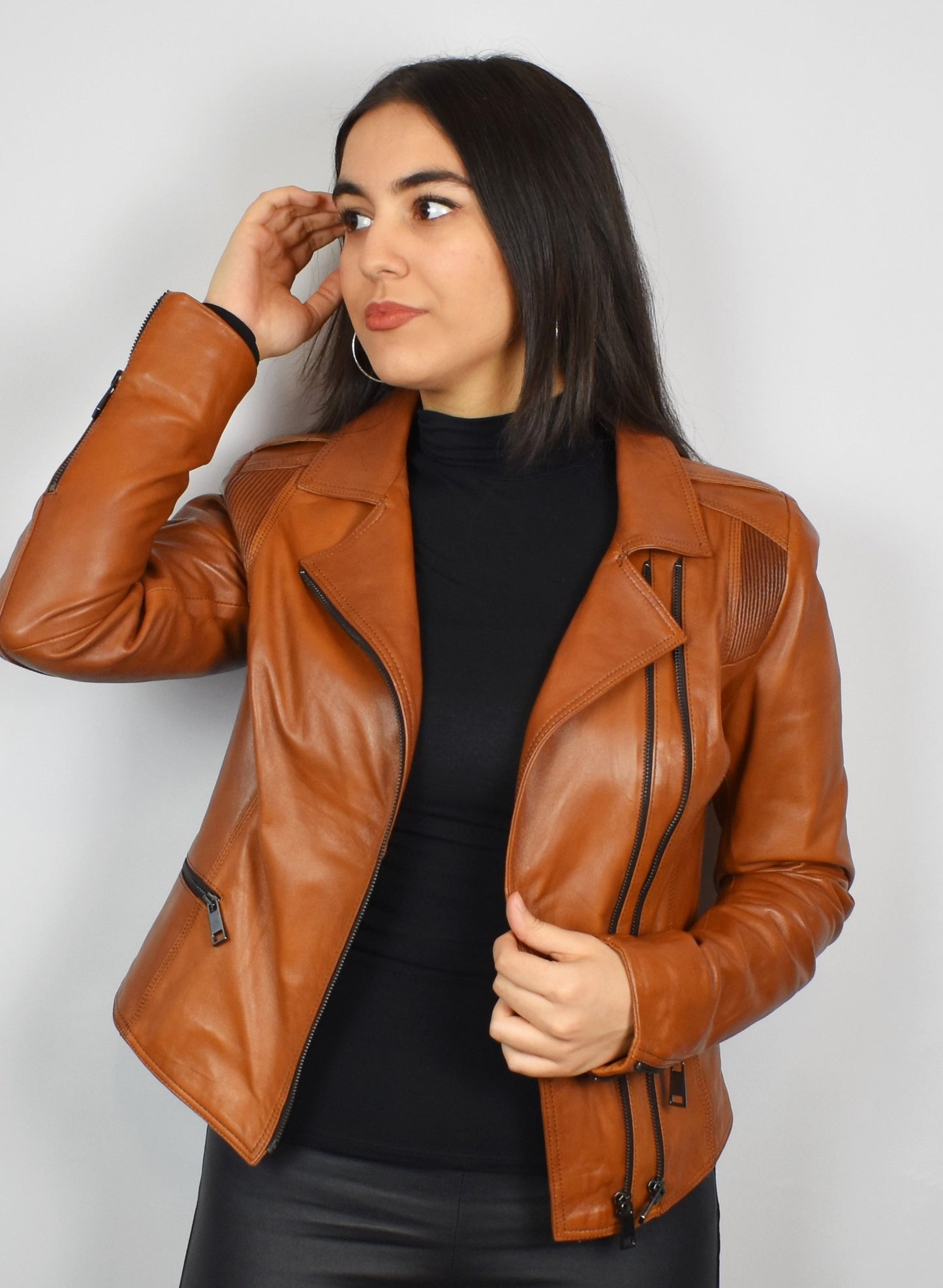 Stylische Damen Lederjacke