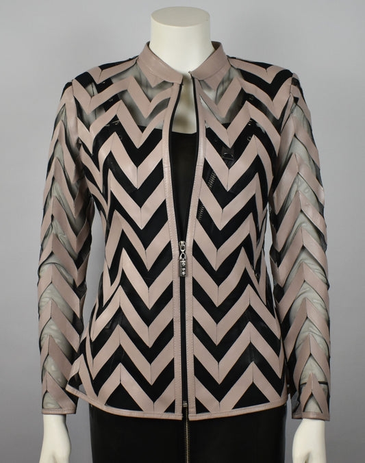 Designer Damen Lederblazer Bluse