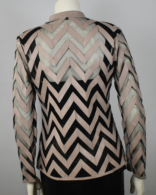 Designer Damen Lederblazer Bluse