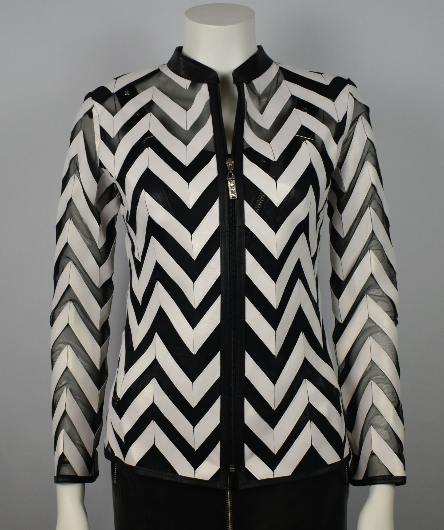 Designer Damen Lederblazer Bluse