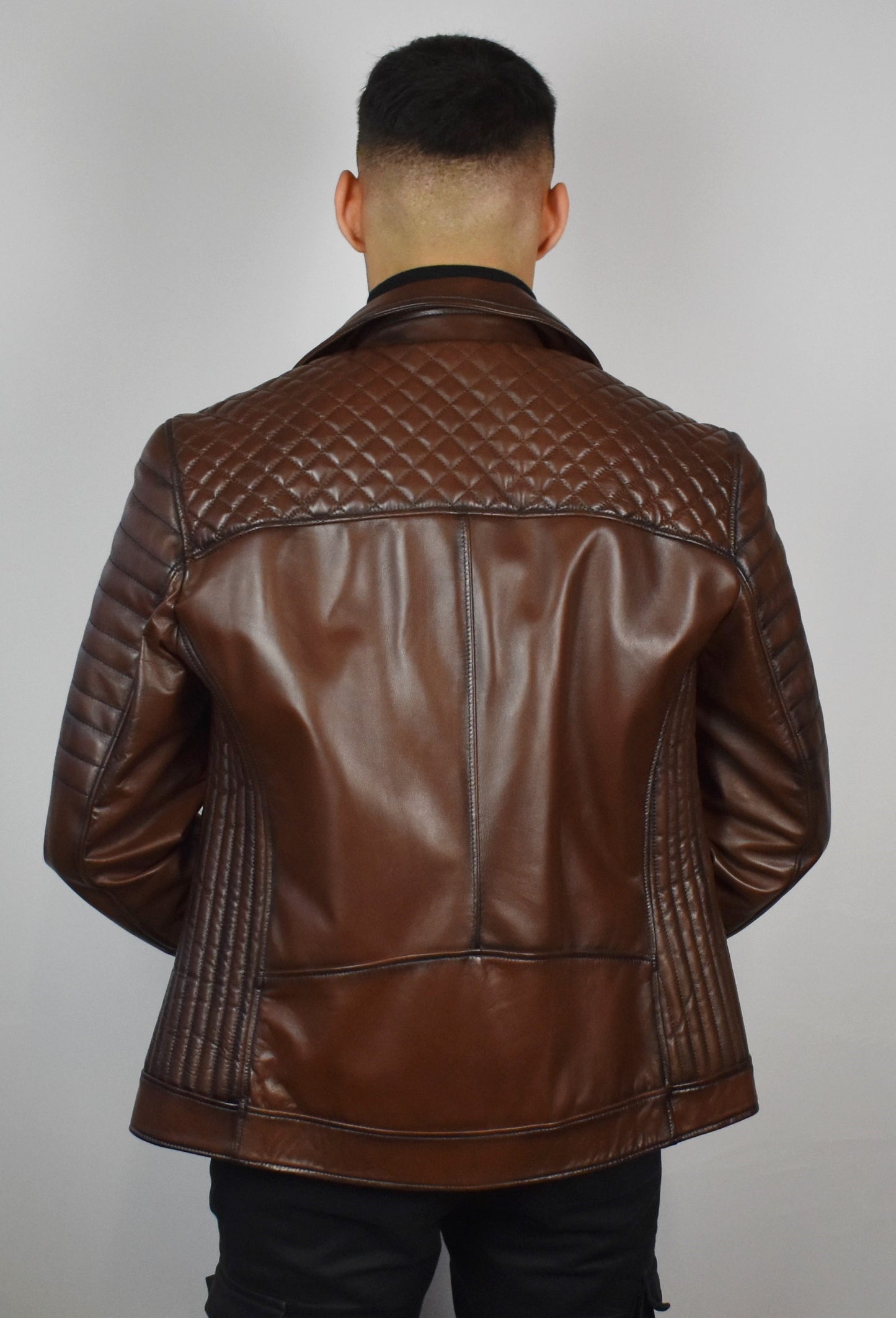 Stylische Herren Lederjacke Bikerjacke