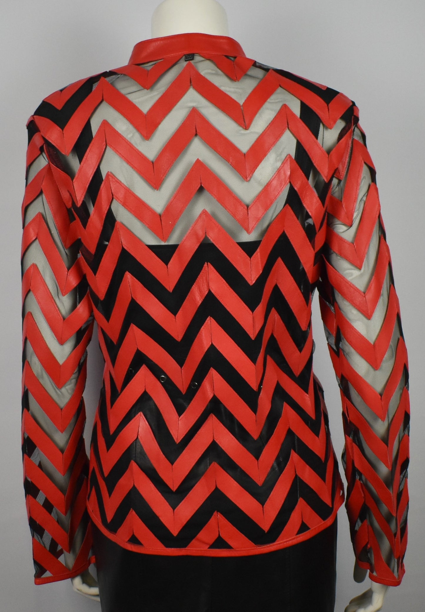 Designer Damen Lederblazer Bluse