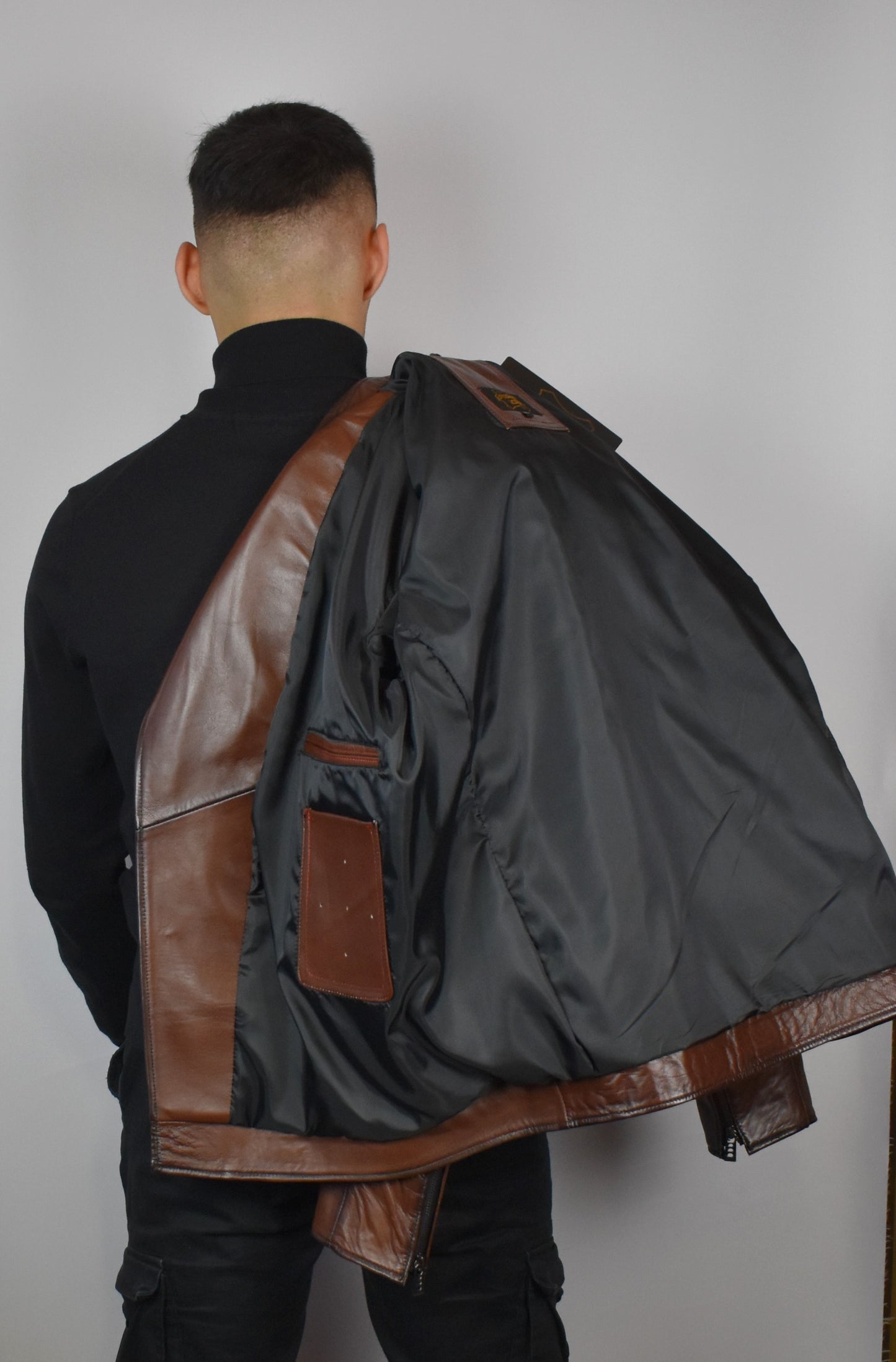 Stylische Herren Lederjacke Bikerjacke