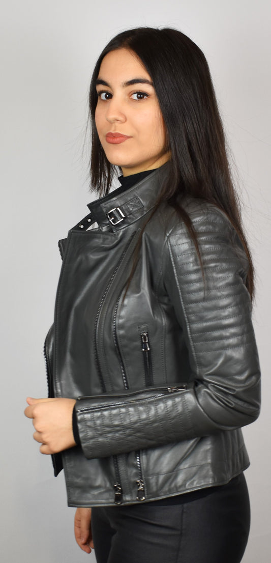 Stylische Damen Lederjacke