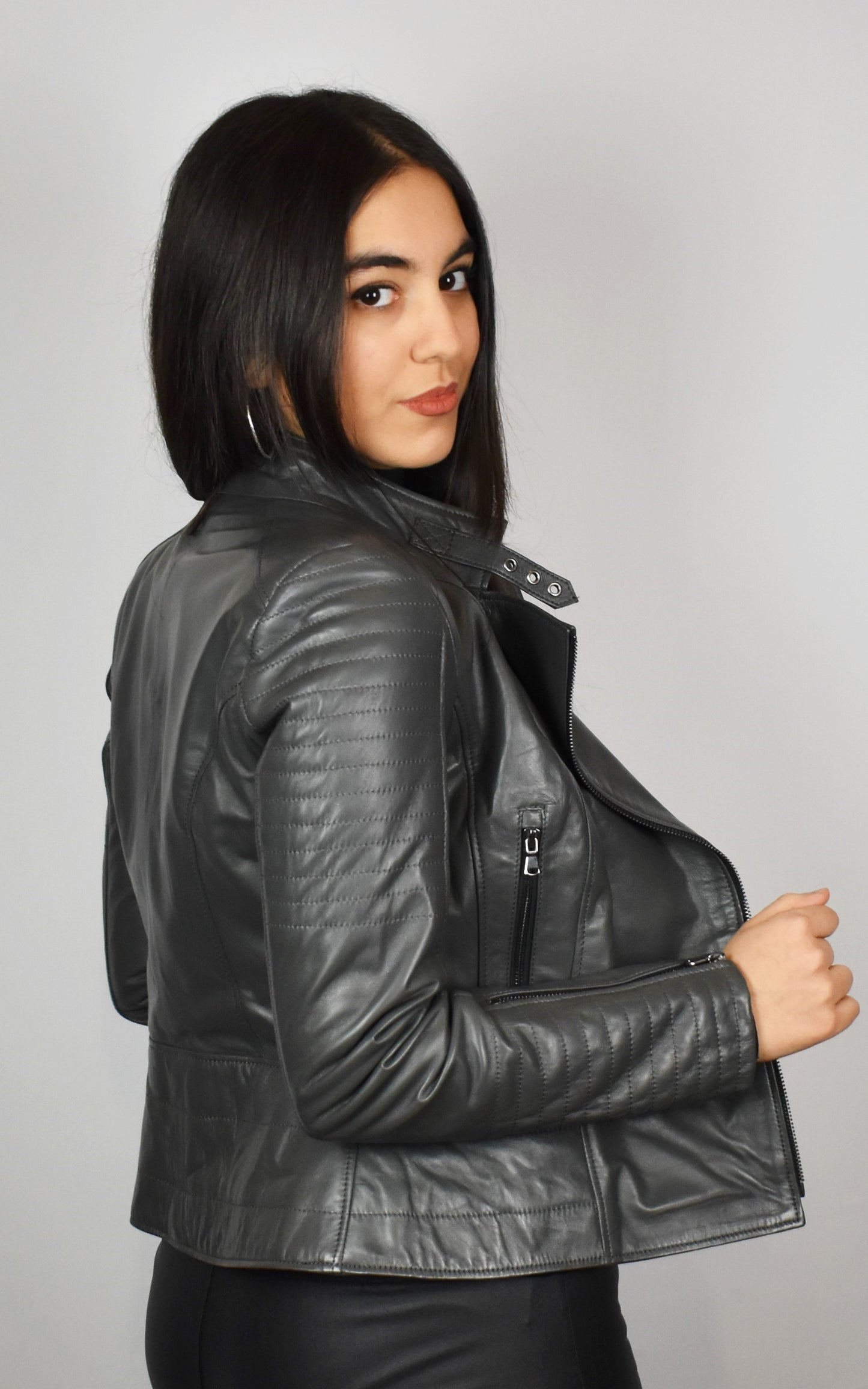 Stylische Damen Lederjacke