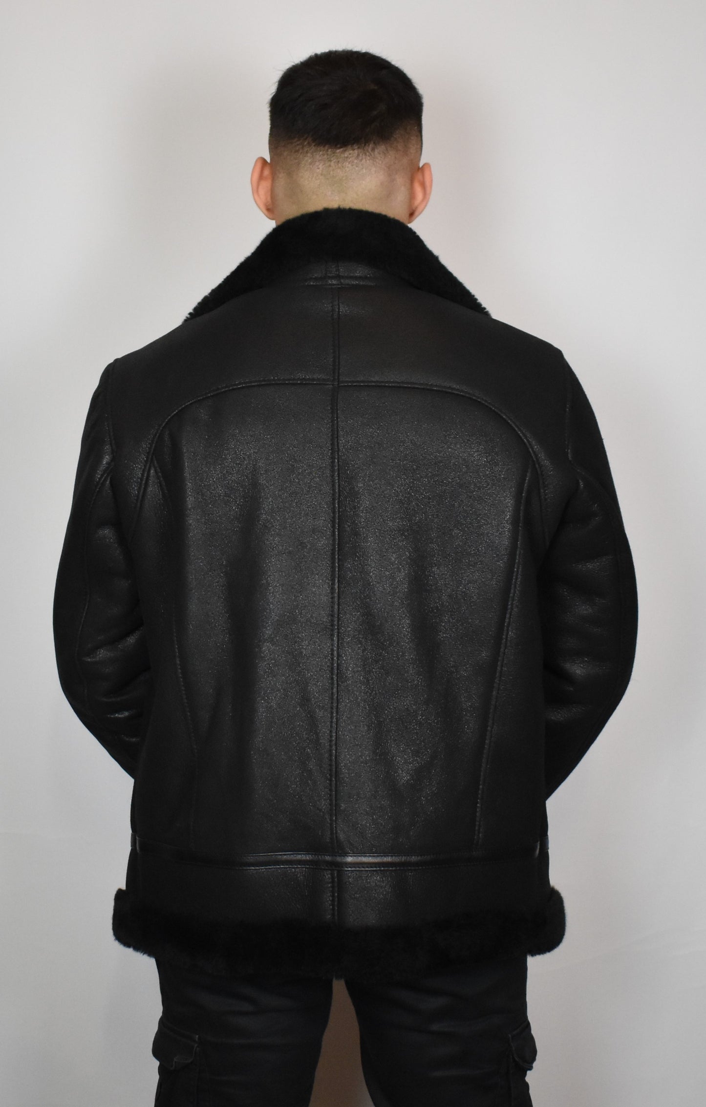 Herren Pilotenjacke Fliegerjacke echte Lammfelljacke