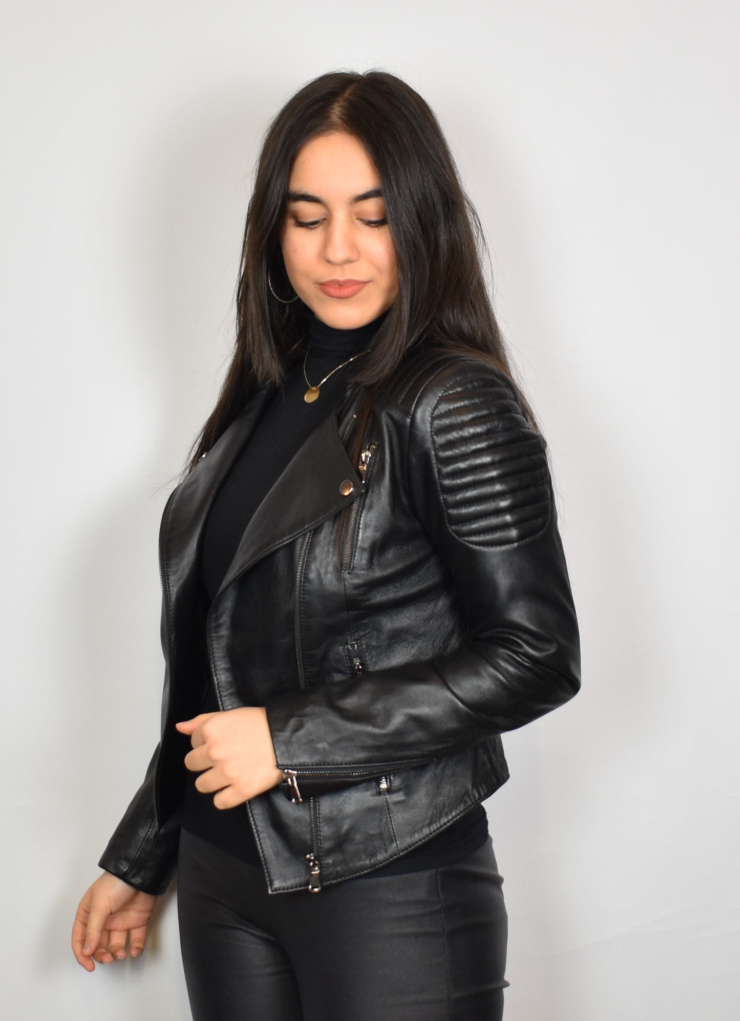 Stylische Damen Lederjacke
