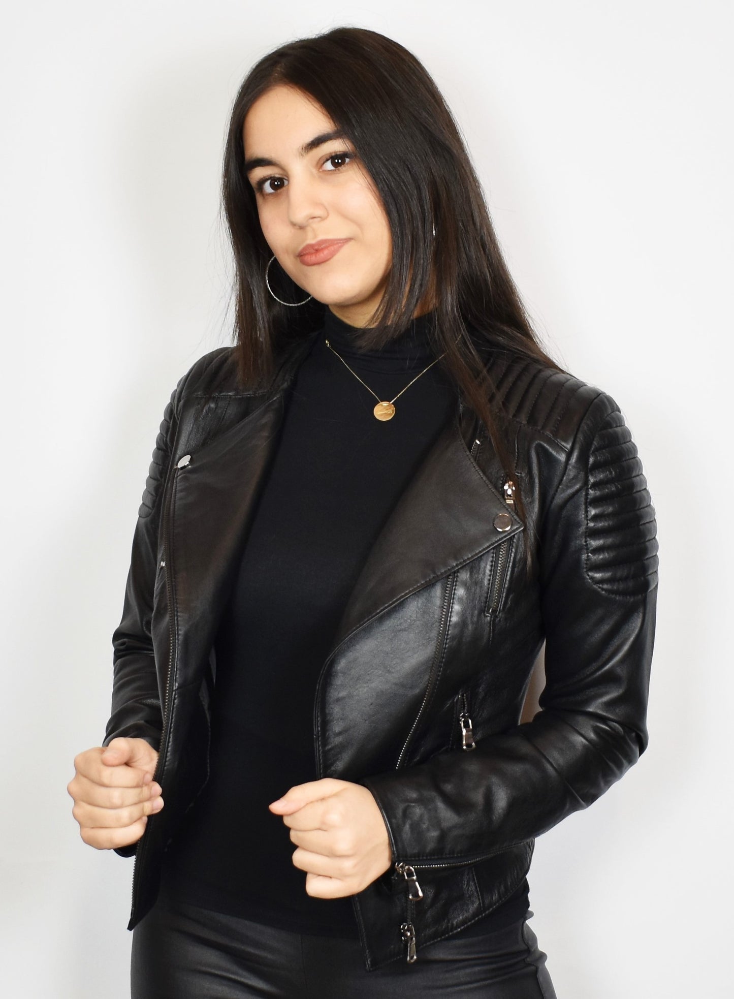 Stylische Damen Lederjacke