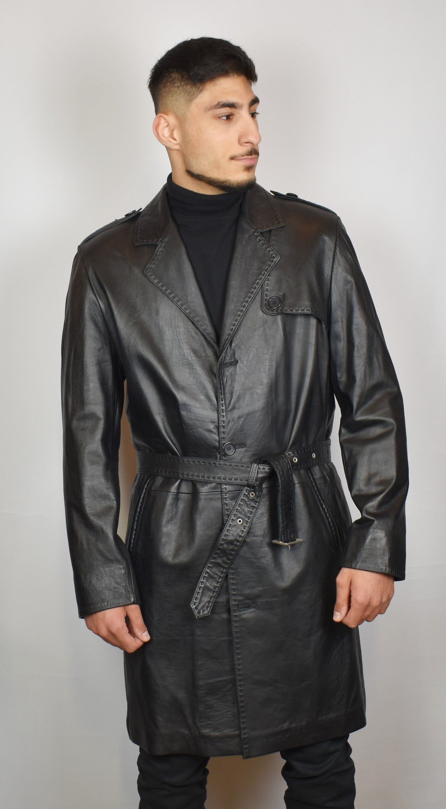 Eleganter Ledermantel Herren
