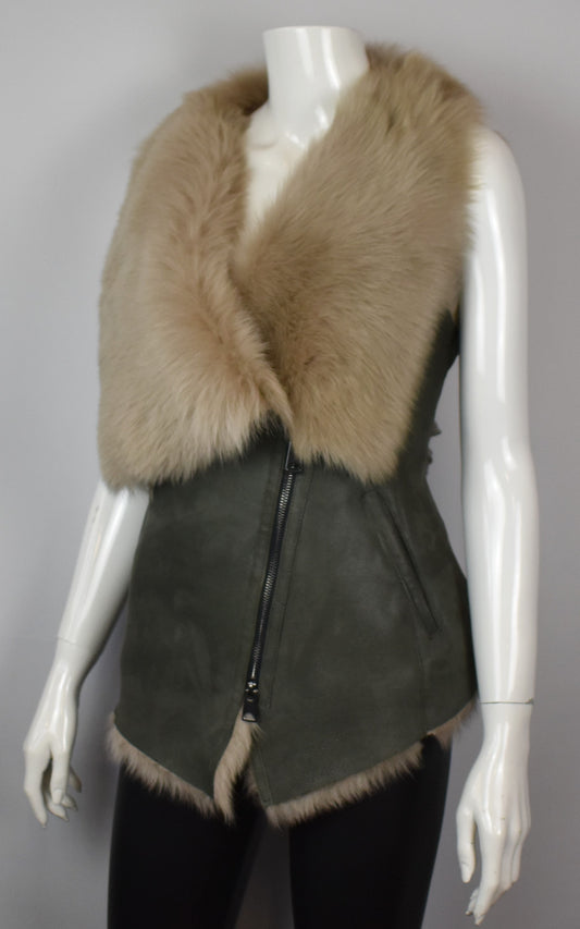 Damen Lammfellweste Winterweste mit Toskana Fell