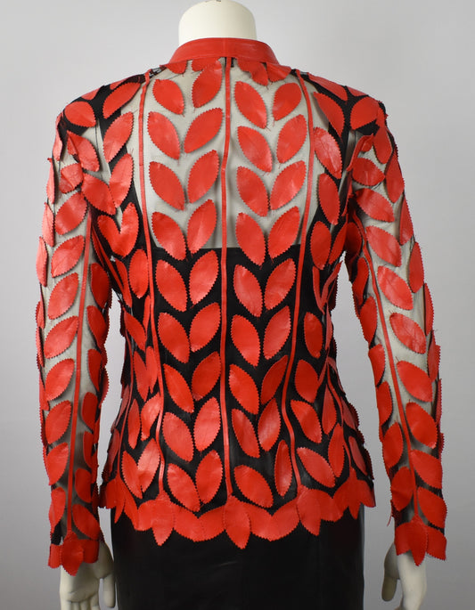 Designer Damen Lederblazer Bluse