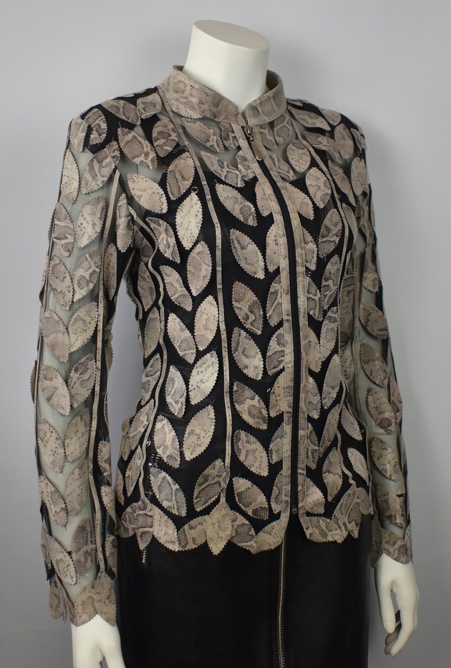 Designer Damen Lederblazer Bluse