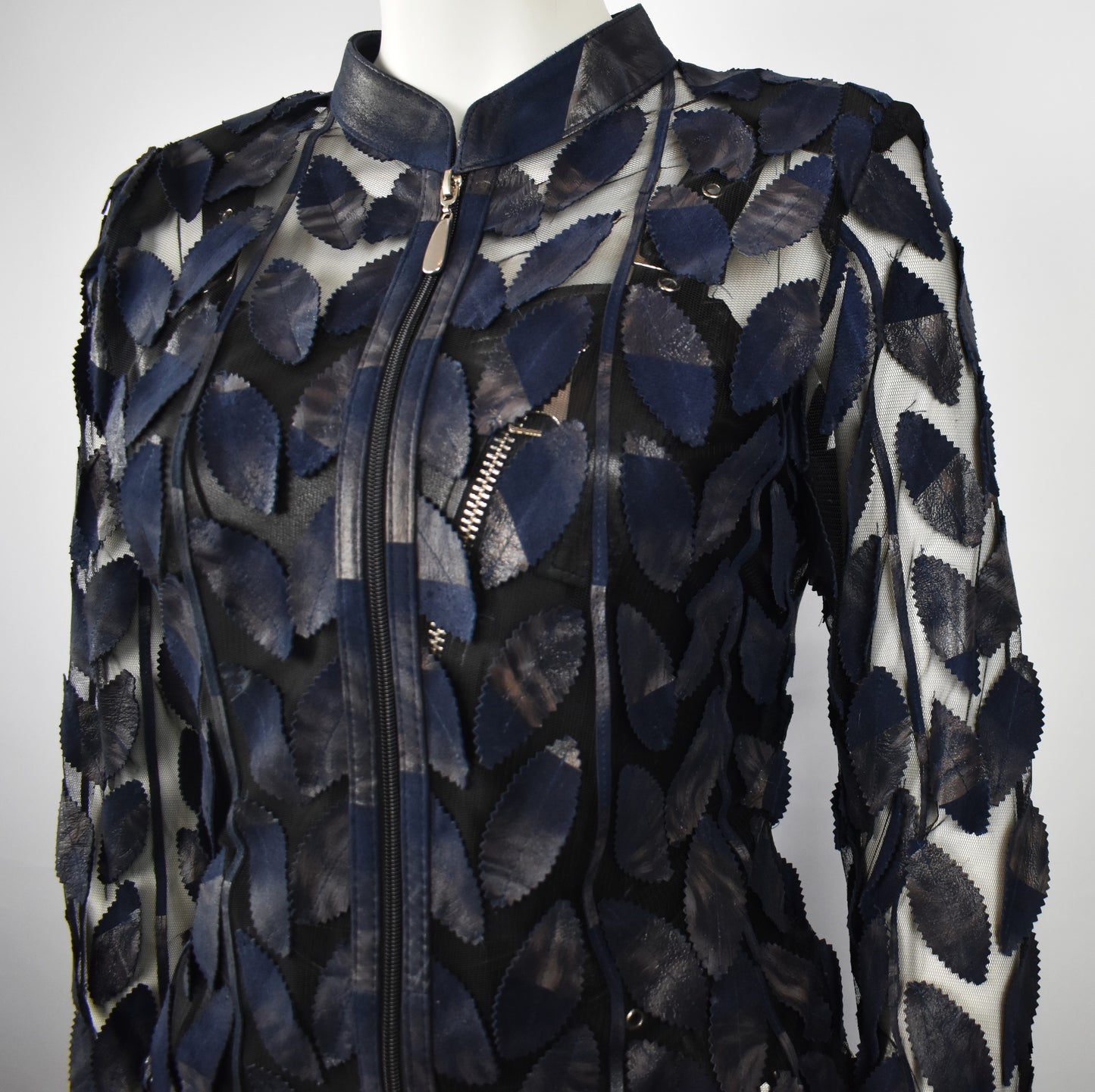 Designer Damen Lederblazer Bluse