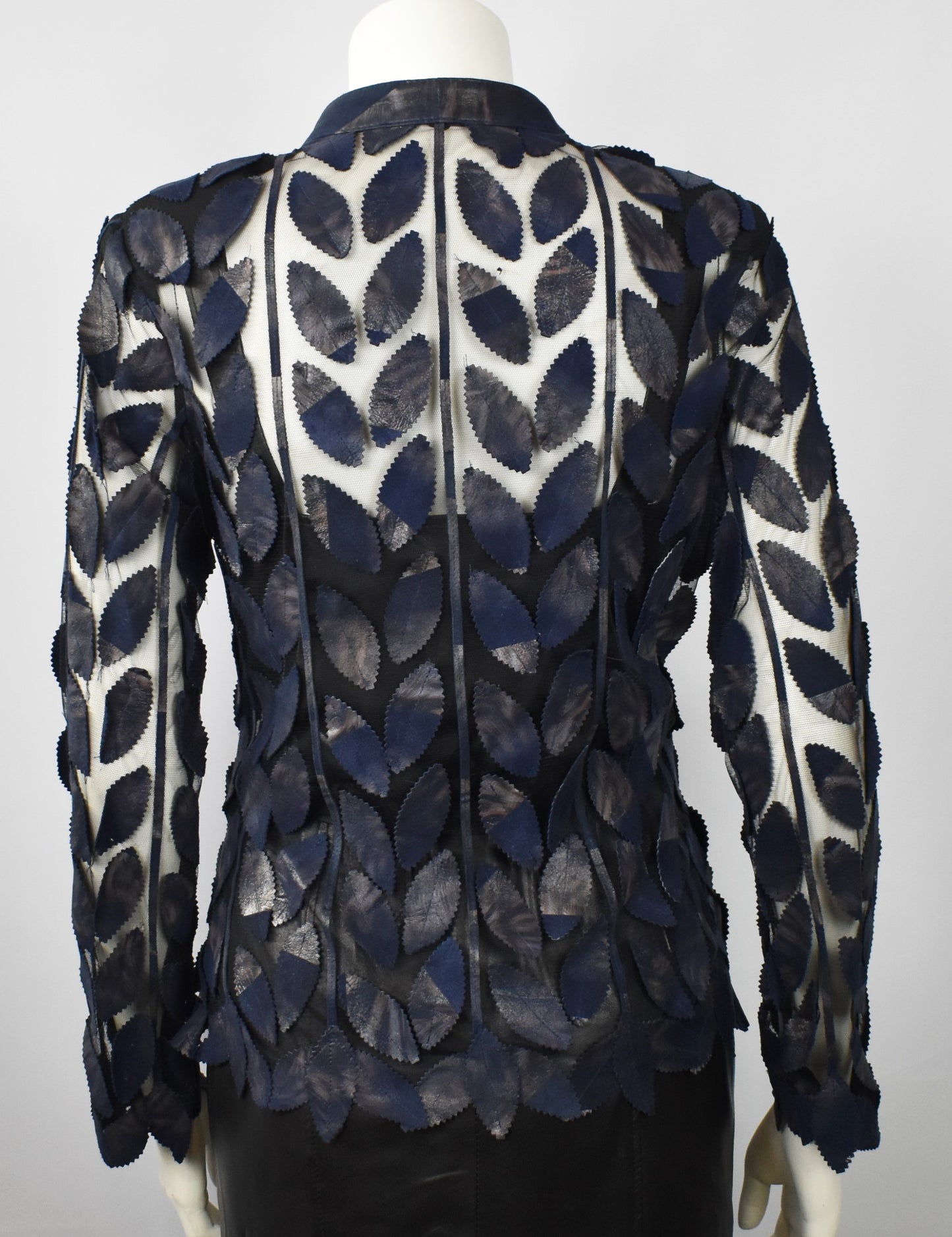 Designer Damen Lederblazer Bluse