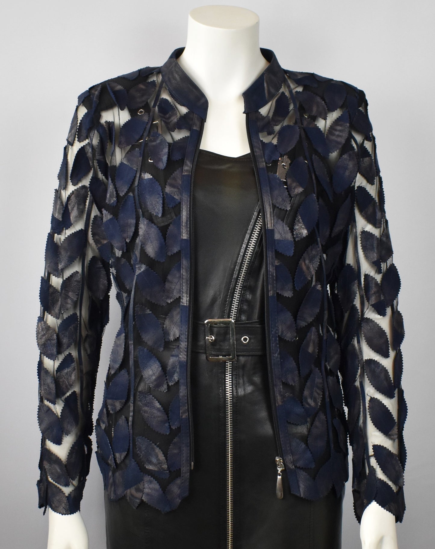 Designer Damen Lederblazer Bluse