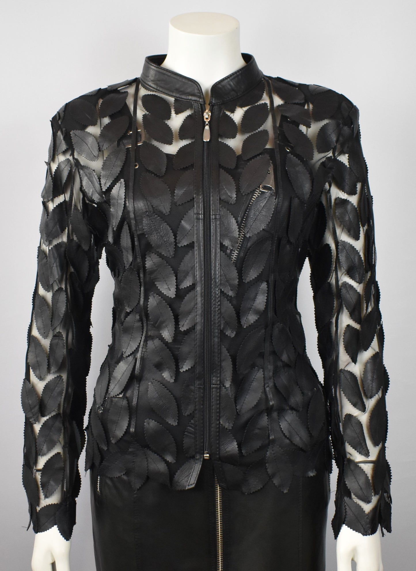 Designer Damen Lederblazer Bluse
