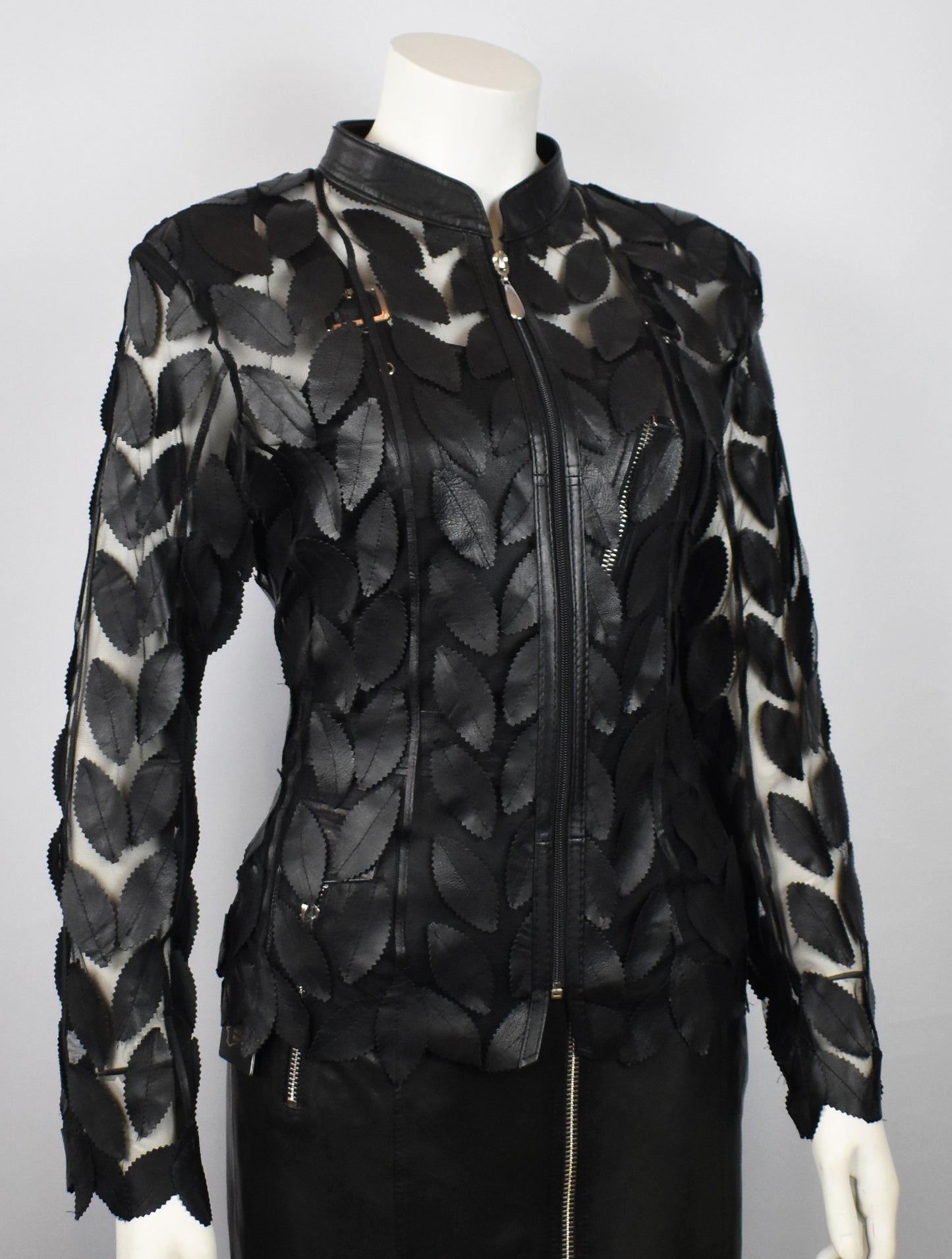 Designer Damen Lederblazer Bluse