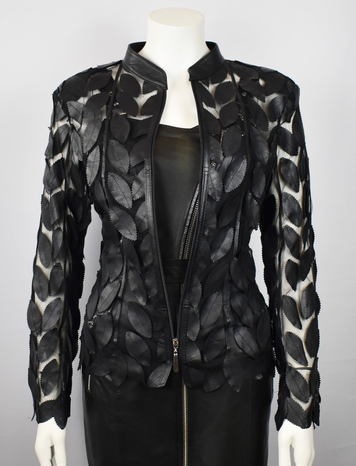 Designer Damen Lederblazer Bluse
