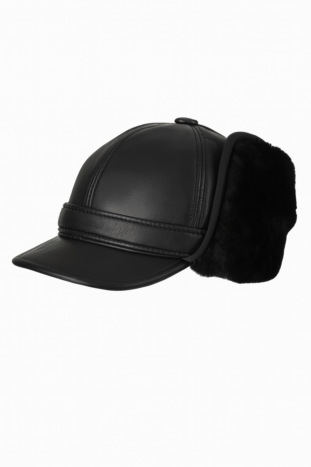 Herren Lammfellmütze mit Nackenschutz