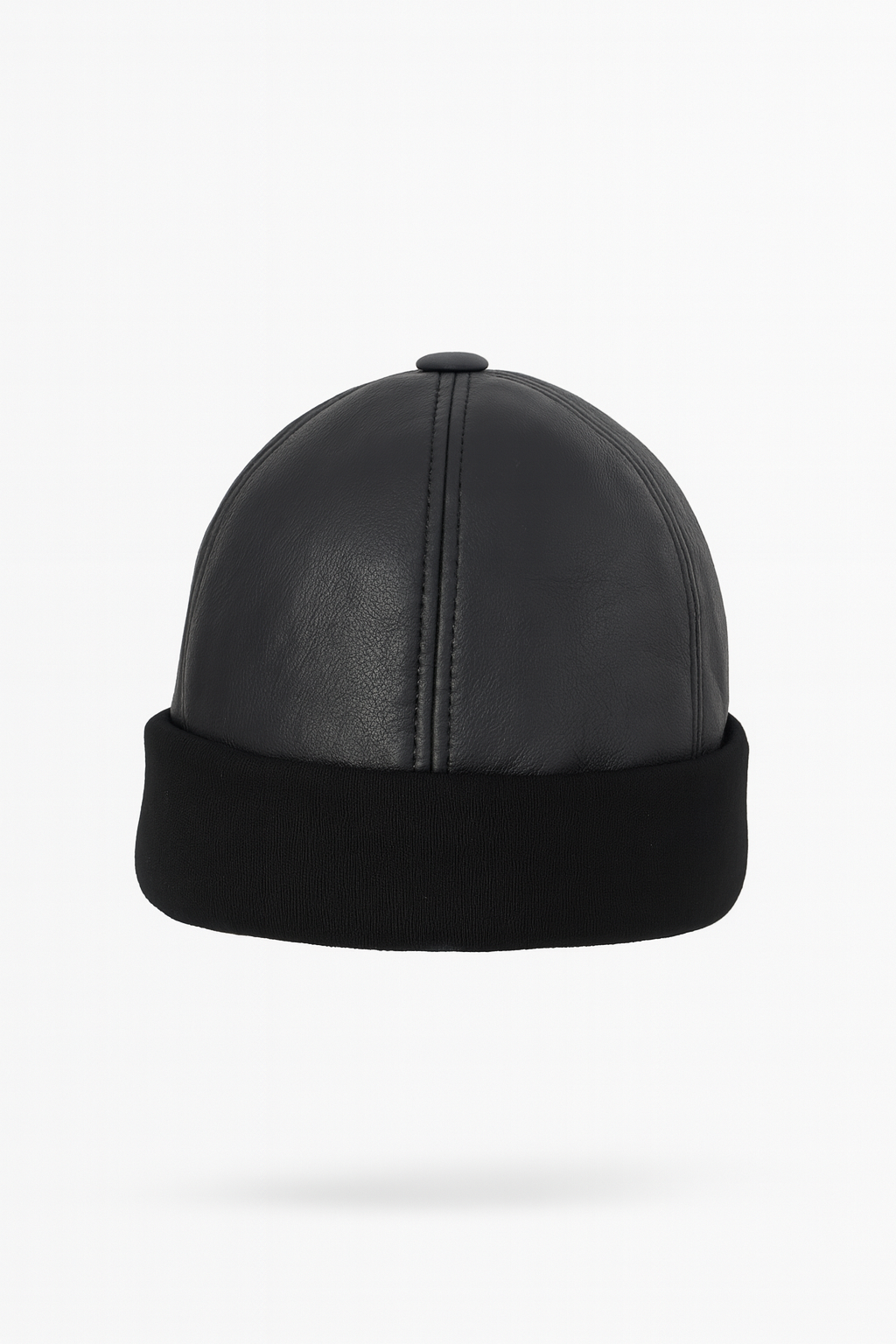 Herren Fischermütze Rollmütze Leder