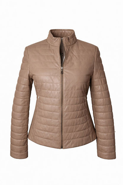 Damen Lederjacke Steppdesign