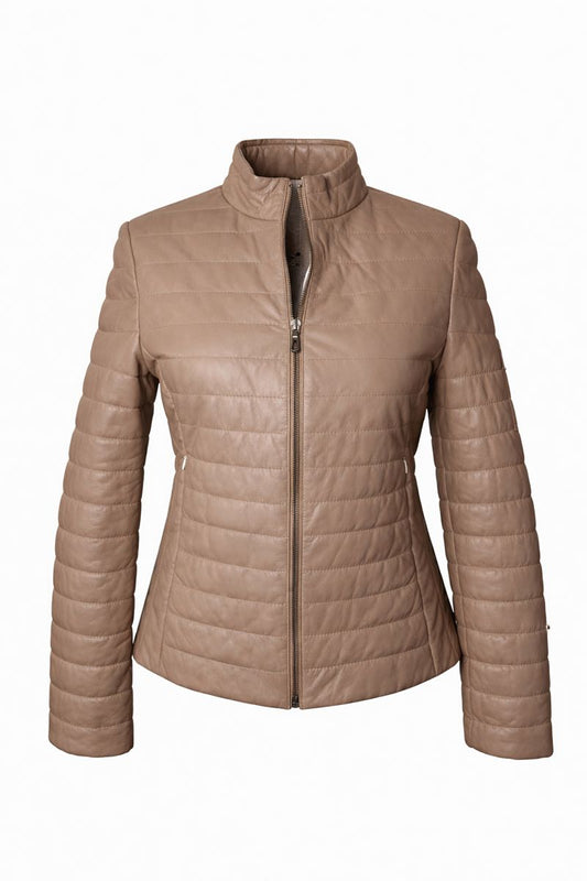 Damen Lederjacke Steppdesign