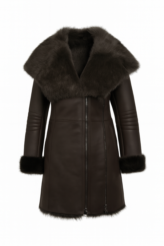 Luxuriöser Damen Lammfellmantel Matt