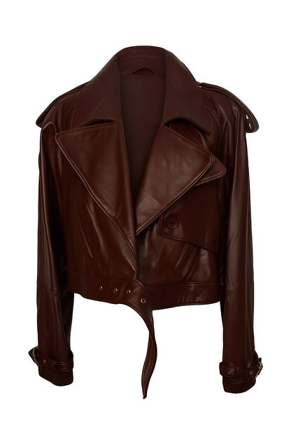 Bordeuax Damen Lederjacke