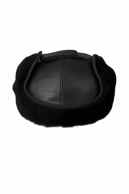 Herren Lammfellmütze mit Nackenschutz