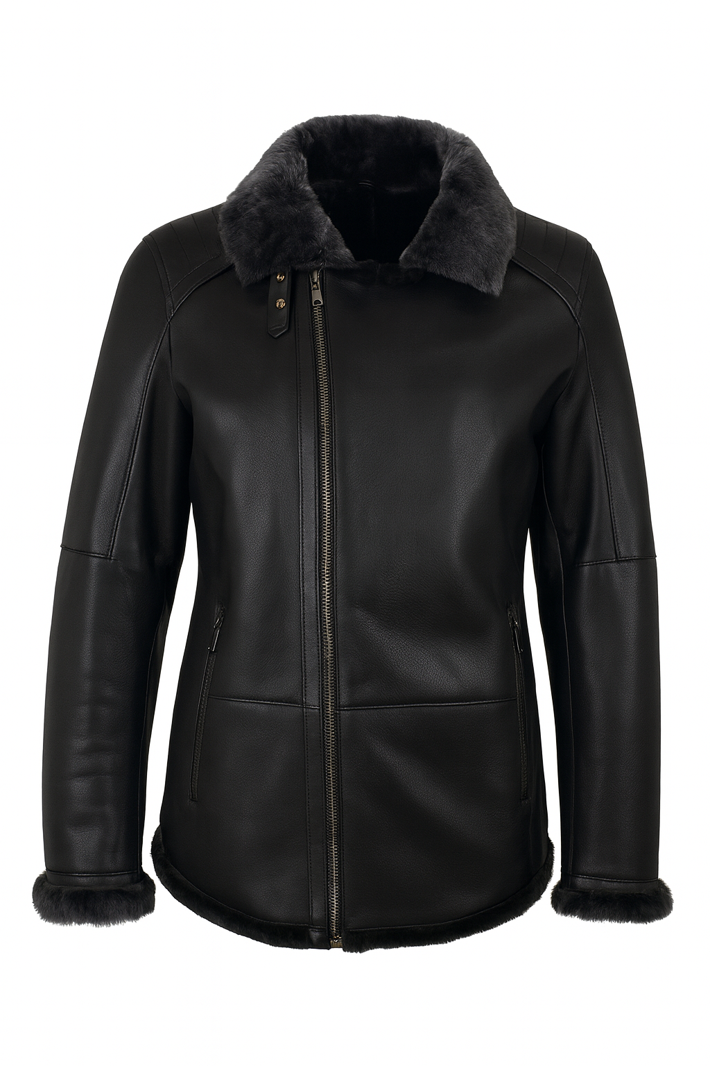 Herren Lammfelljacke Winterjacke Echtleder