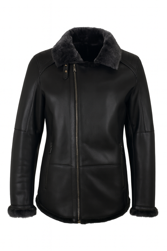 Herren Lammfelljacke Winterjacke Echtleder