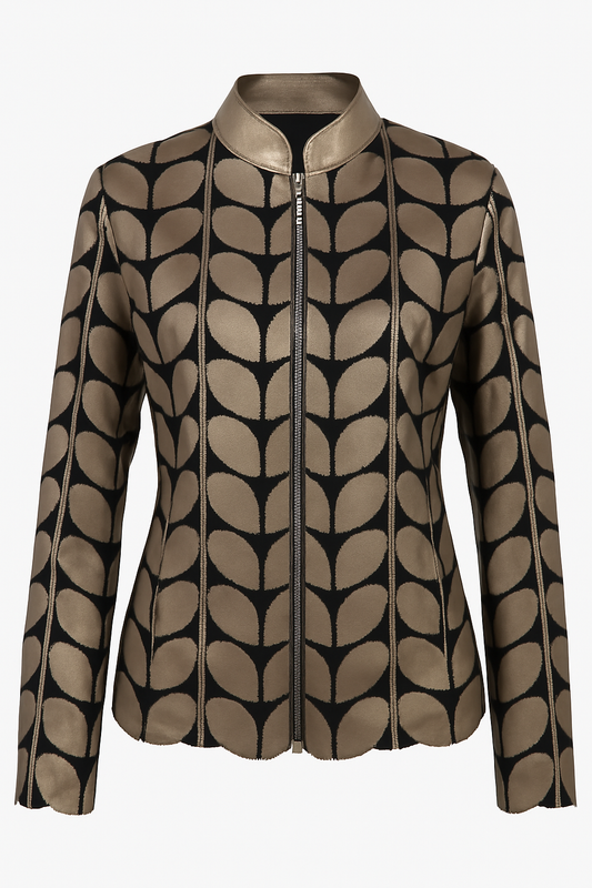 Damen Lederblazer Bluse